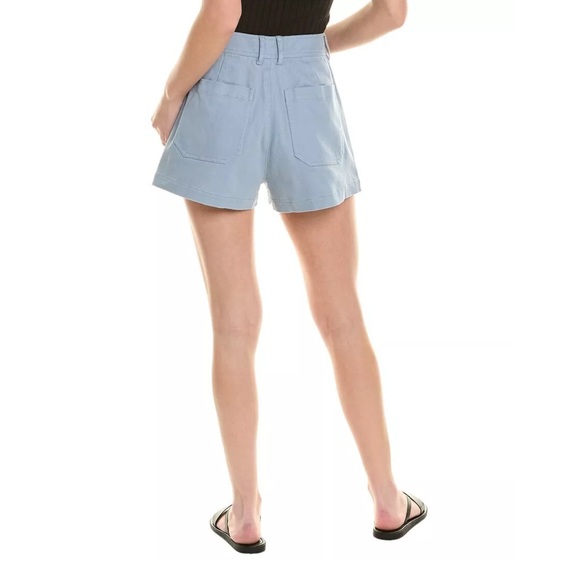 NEW Rebecca Taylor Shorts High Waist Chino Twill Blue Cotton Short Size 10 - Picture 15 of 16